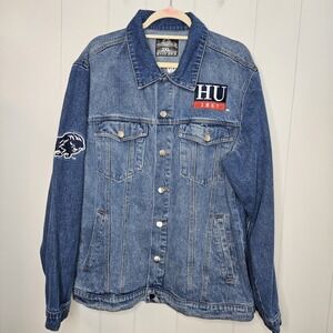 Howard Bison Blue Jean Jacket Luxury Brand Collegiate Lux By Ante Amarley 3XL